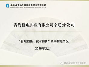 青海投資集團橋電實業公司 以技術創新為引擎，以管理提升為抓手，全面推動實業投資管理提質增效